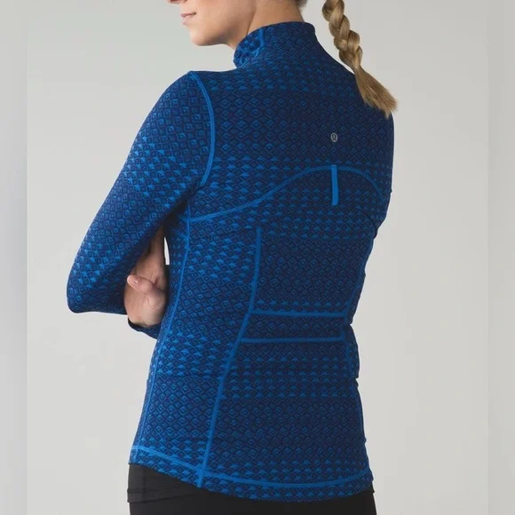 #463 Lululemon Define Jacket Triometric Stripe Lakeside Blue Hero Blue Sz 6 - Picture 3 of 10